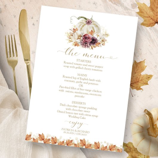 Carte du Mariage Citrouille Fall in Love