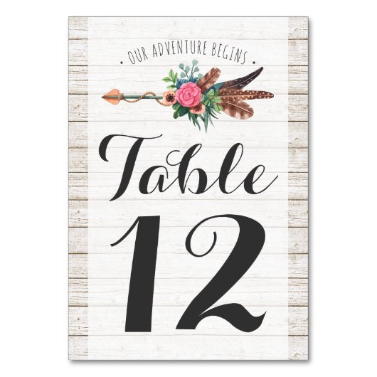 Carte du Mariage de table Rustique Bohemian Arrow (Par défaut)