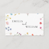 Carte du Mariage du Fleur sauvage botanique romant (Dos)