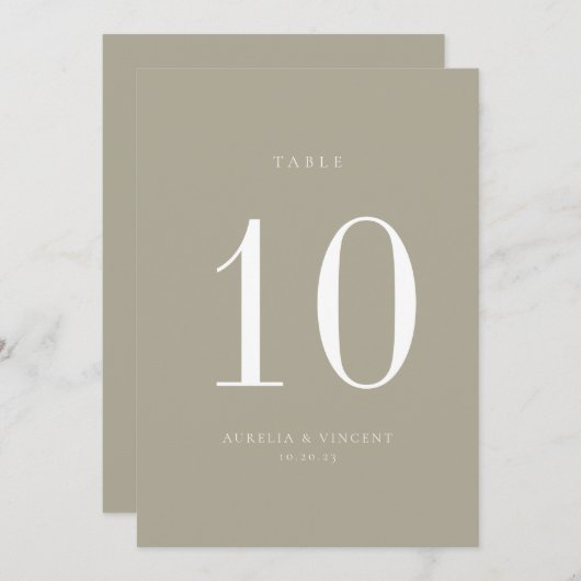 Carte du Mariage vert Earthy Sage (Devant / Derrière)