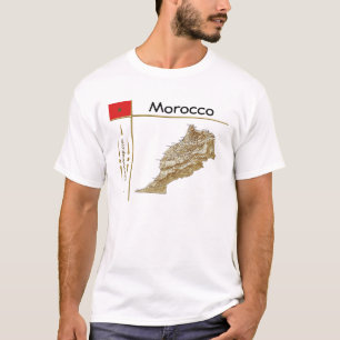 Carte du Maroc + Drapeau + Titre T-shirt