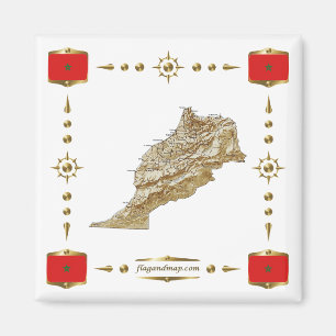 Carte du Maroc + Pavillons Magnet
