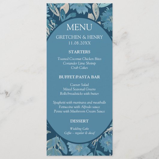 Carte du menu de peinture à l'aquarelle (Devant)