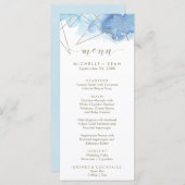 Carte du menu du dîner de l'aquarelle géométrique (Devant / Derrière)