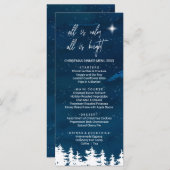 Carte du menu du dîner de Noël de la nuit étoilée (Devant / Derrière)