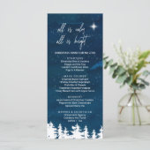 Carte du menu du dîner de Noël de la nuit étoilée (Debout devant)