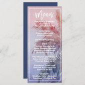 Carte du menu du dîner du coucher de soleil tropic (Devant / Derrière)