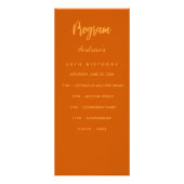 Carte du menu du dîner du programme d'anniversaire (Devant)