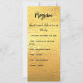 Carte du menu du dîner du programme de Noël Gold (Devant)