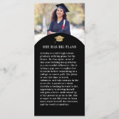 Carte du menu du dîner Gold Graduation (Dos)