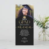 Carte du menu du dîner Gold Graduation (Debout devant)