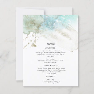 Carte du menu du dîner Mariage Watercolor Waves Pa