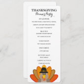 Carte du menu du dîner Thanksgiving modèle (Devant / Derrière)