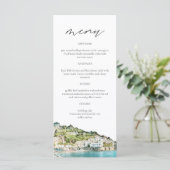 Carte du menu Mariage AMALFI CAST Watercolor (Debout devant)