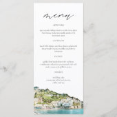 Carte du menu Mariage AMALFI CAST Watercolor (Devant)