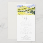 Carte du menu Mariage de la campagne verte Jaune (Devant / Derrière)