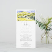 Carte du menu Mariage de la campagne verte Jaune (Debout devant)