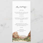 Carte du menu Mariage de l'aquarelle du parc natio (Devant)
