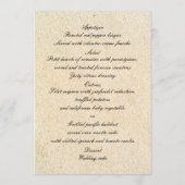 Carte du menu Mariage de plage Starfish (Dos)