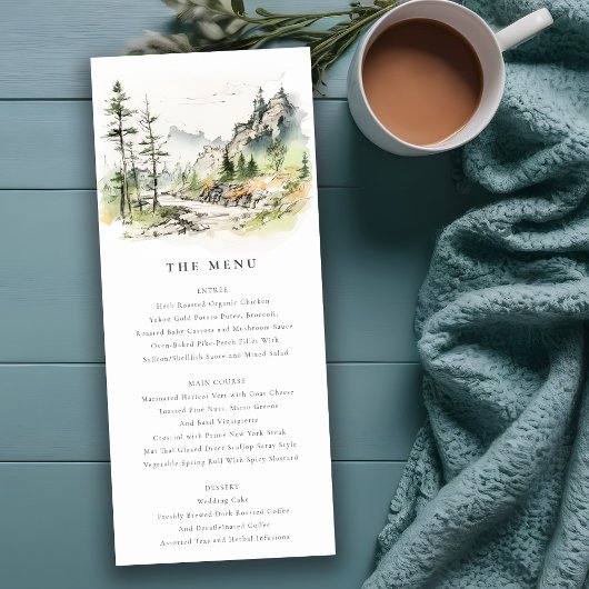 Carte du menu Mariage de Woods Mountain Landcape S