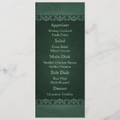 Carte du menu Mariage Irish Green Cameo (Dos)
