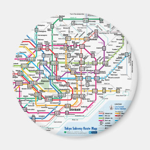 Carte du métro de Tokyo Fridge Magnet