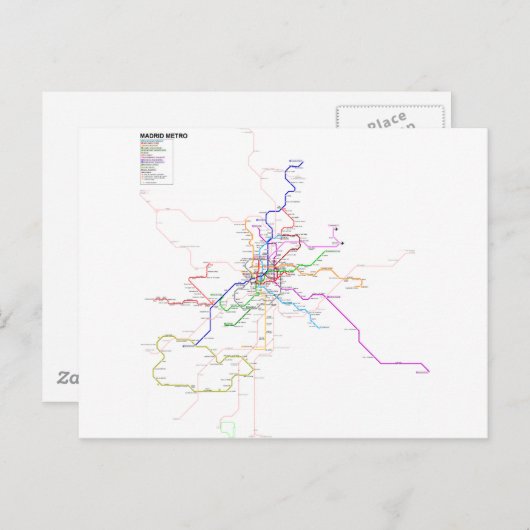 Carte du métro Madrid (Espagne) (Devant / Derrière)