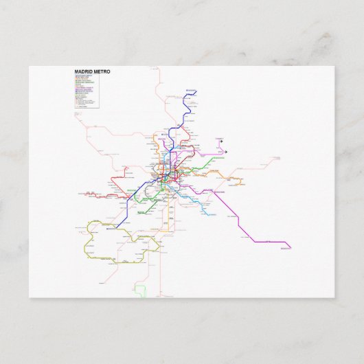 Carte du métro Madrid (Espagne) (Devant)