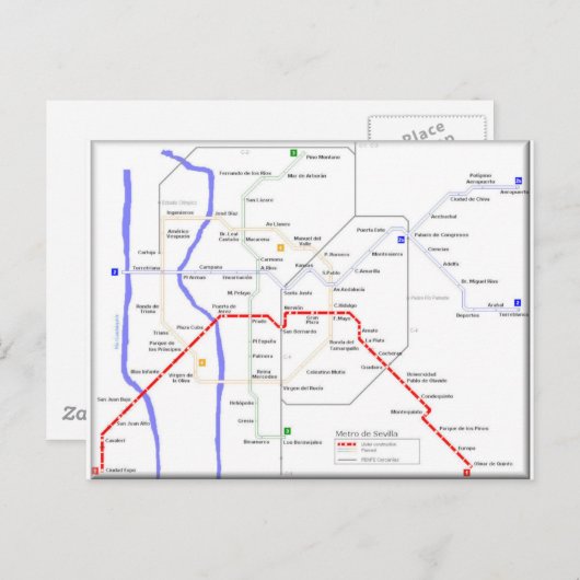 Carte du métro Sevilla (Devant / Derrière)