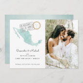 Carte du Mexique | Code QR | Mariage de destinatio (Devant / Derrière)