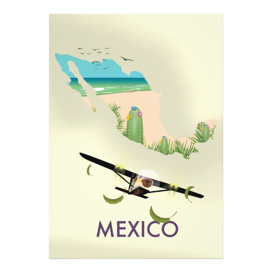 Carte du Mexique poster Voyage (Devant)