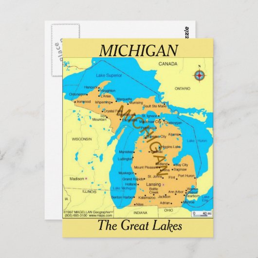 Carte du Michigan (Devant / Derrière)