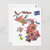 Carte du Michigan avec les grandes villes (Devant / Derrière)