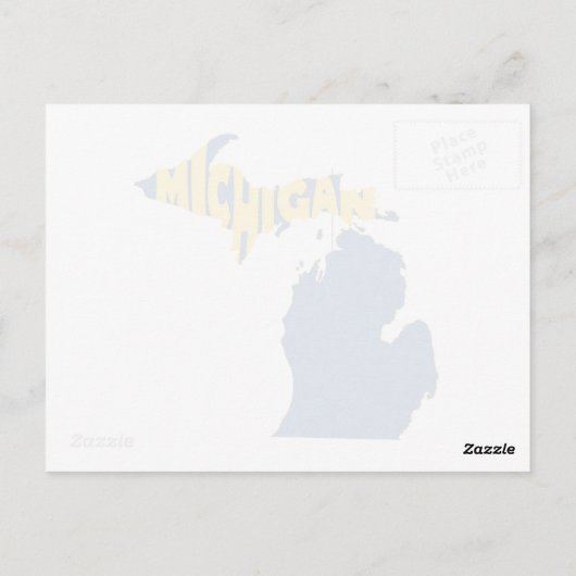 Carte du Michigan Word en forme Art Wolverine Stat (Dos)