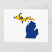 Carte du Michigan Word en forme Art Wolverine Stat (Devant)