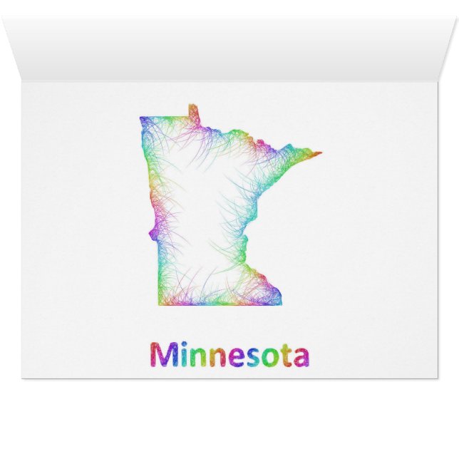 Carte du Minnesota d'arc-en-ciel (Intérieur Horizontal (Bas))