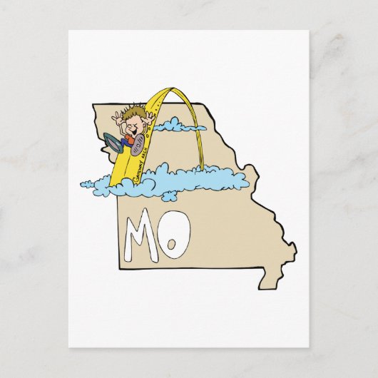 Carte du Missouri MO avec dessin de Saint Louis Ar (Devant)