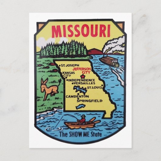 Carte du Missouri Vintage des années 1950 (Devant)