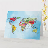 Carte du monde (Fleur jaune)
