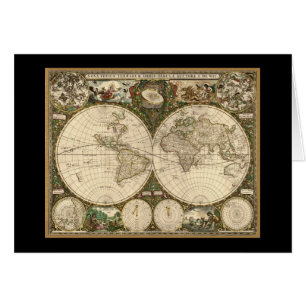 Carte du monde 1660 par Frederick de Wit