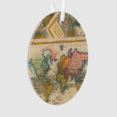 Carte du monde 1700s Antique Continents (devant)