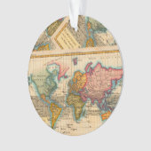 Carte du monde 1700s Antique Continents (devant)