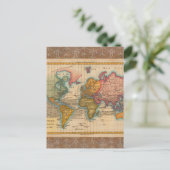 Carte du monde 1700s Antique Continents (Debout devant)