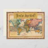 Carte du monde 1700s Antique Continents (Devant / Derrière)