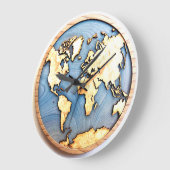 Carte du monde 3D - horloge (Angle)