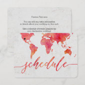 Carte du monde à l'aquarelle Calendrier de mariage (Devant / Derrière)