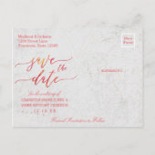 Carte du monde à l'aquarelle corail Mariage Enregi (Dos)