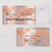 Carte du monde Agence de voyage Rose Fame Rose (Devant / Derrière)