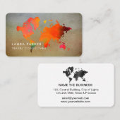 Carte du monde Agent de voyage Aquarelle Tourisme (Devant / Derrière)