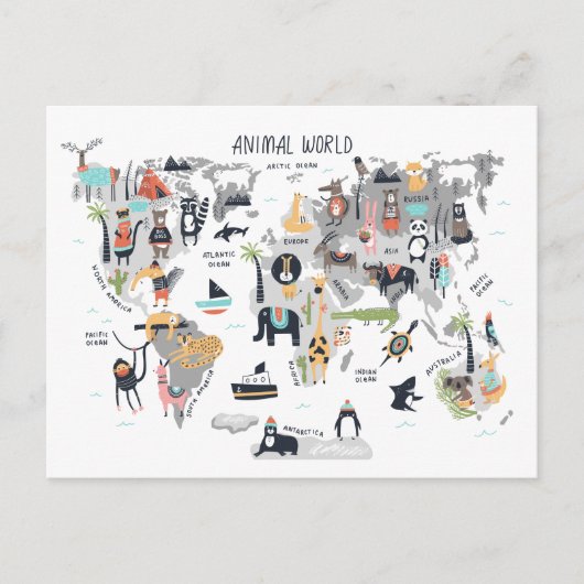 Carte du monde animal (Devant)